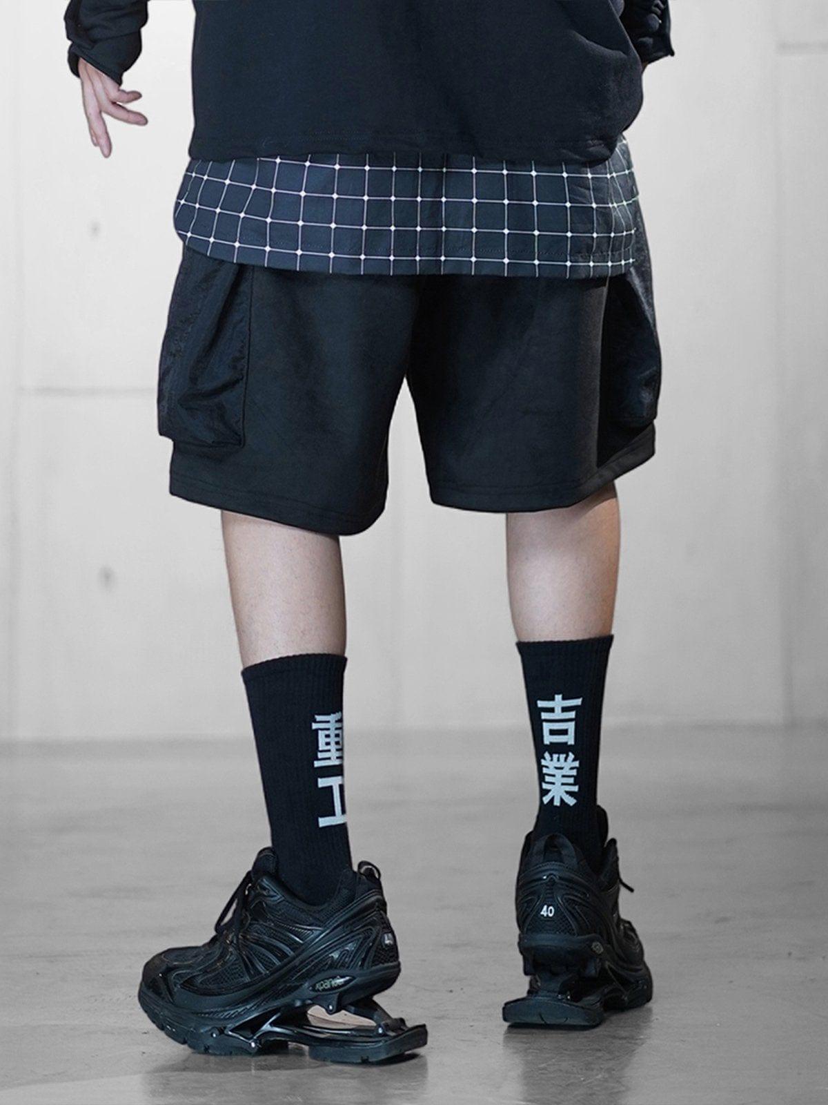 Patchwork Embroidery Cargo Shorts