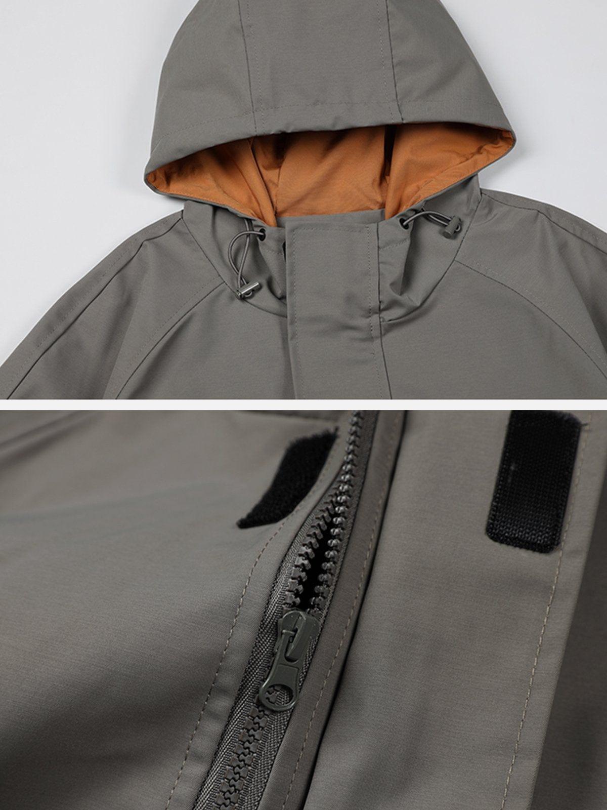Solid Color Big Pocket Cargo Jacket