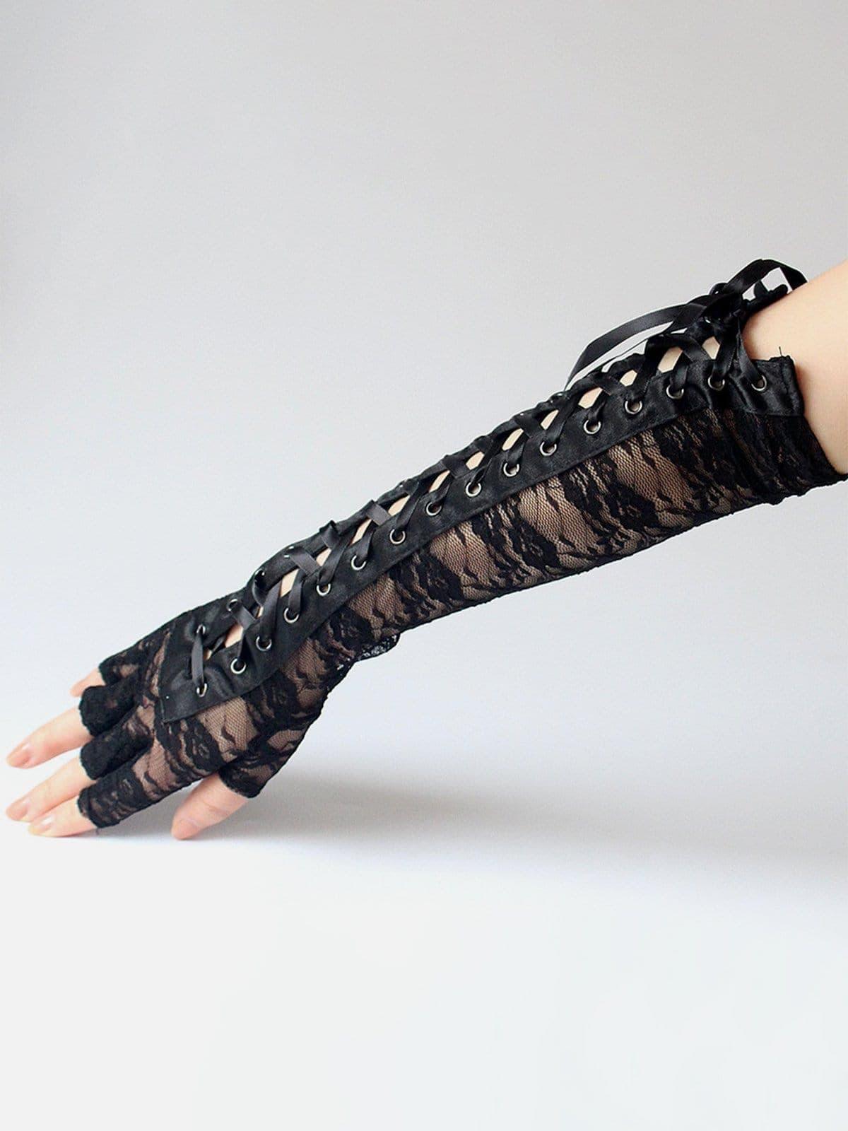 Lace Straps Long Gloves