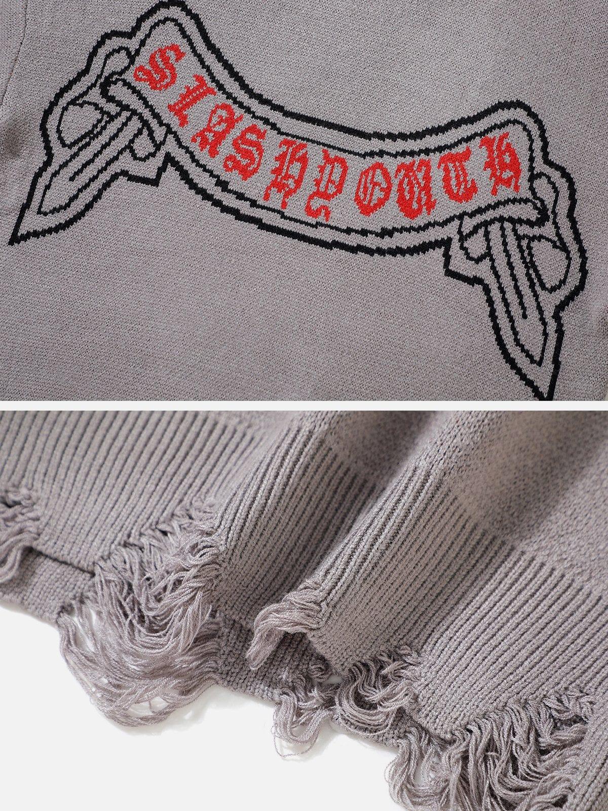 Letters Ripper Hole Sweater