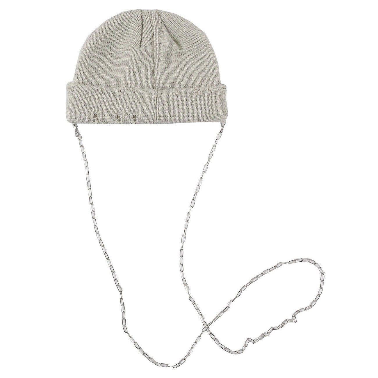 Vintage Ripped Hole Chain Knit Cap