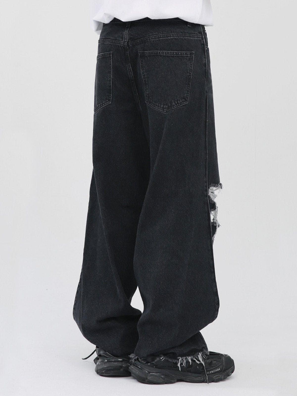 Gothic Alphabet Hole Jeans