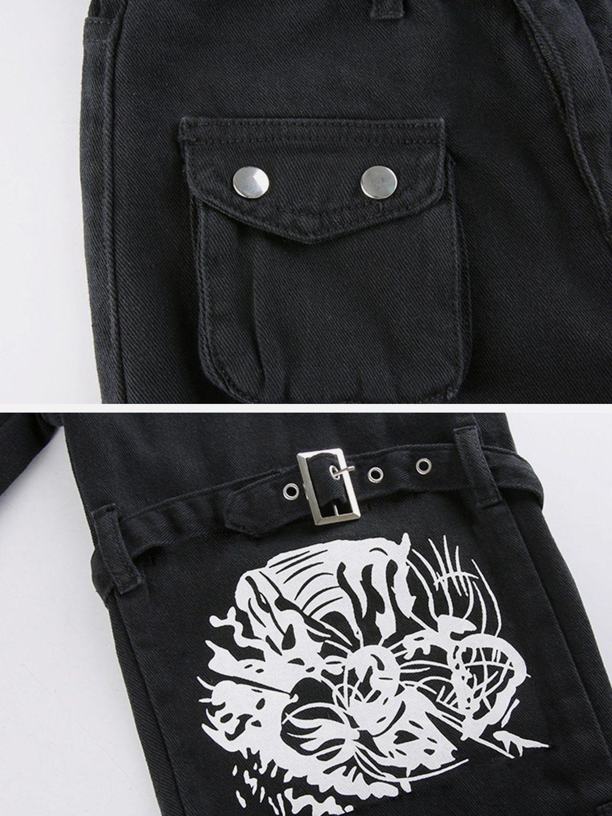 Graffiti Ribbon Straight Pants