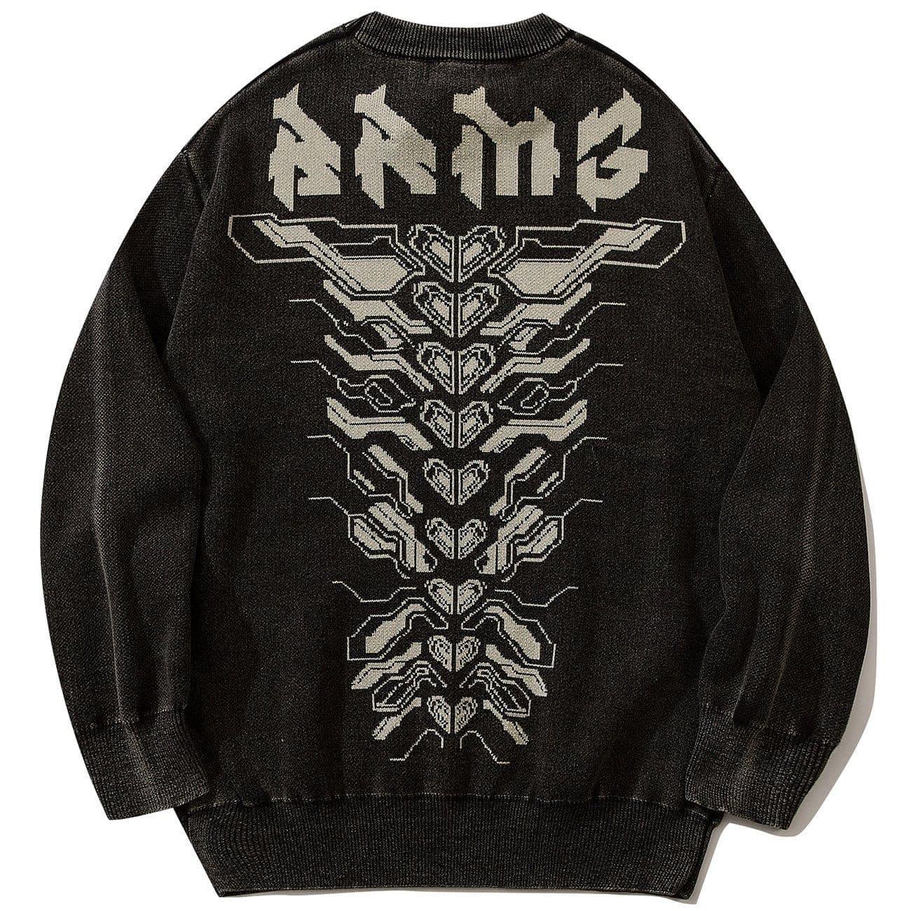 Mechanical Print Washed Sweatshirt