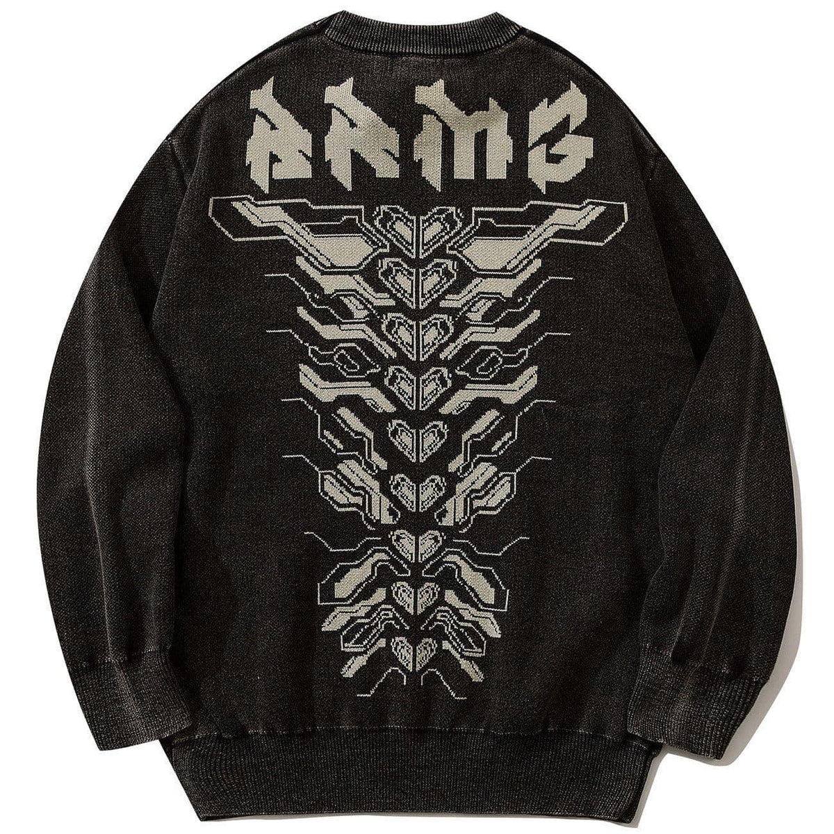 Mechanical Print Washed Sweatshirt