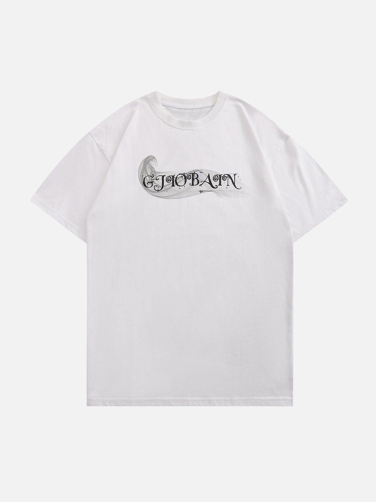 Smoking Skeleton Print Tee