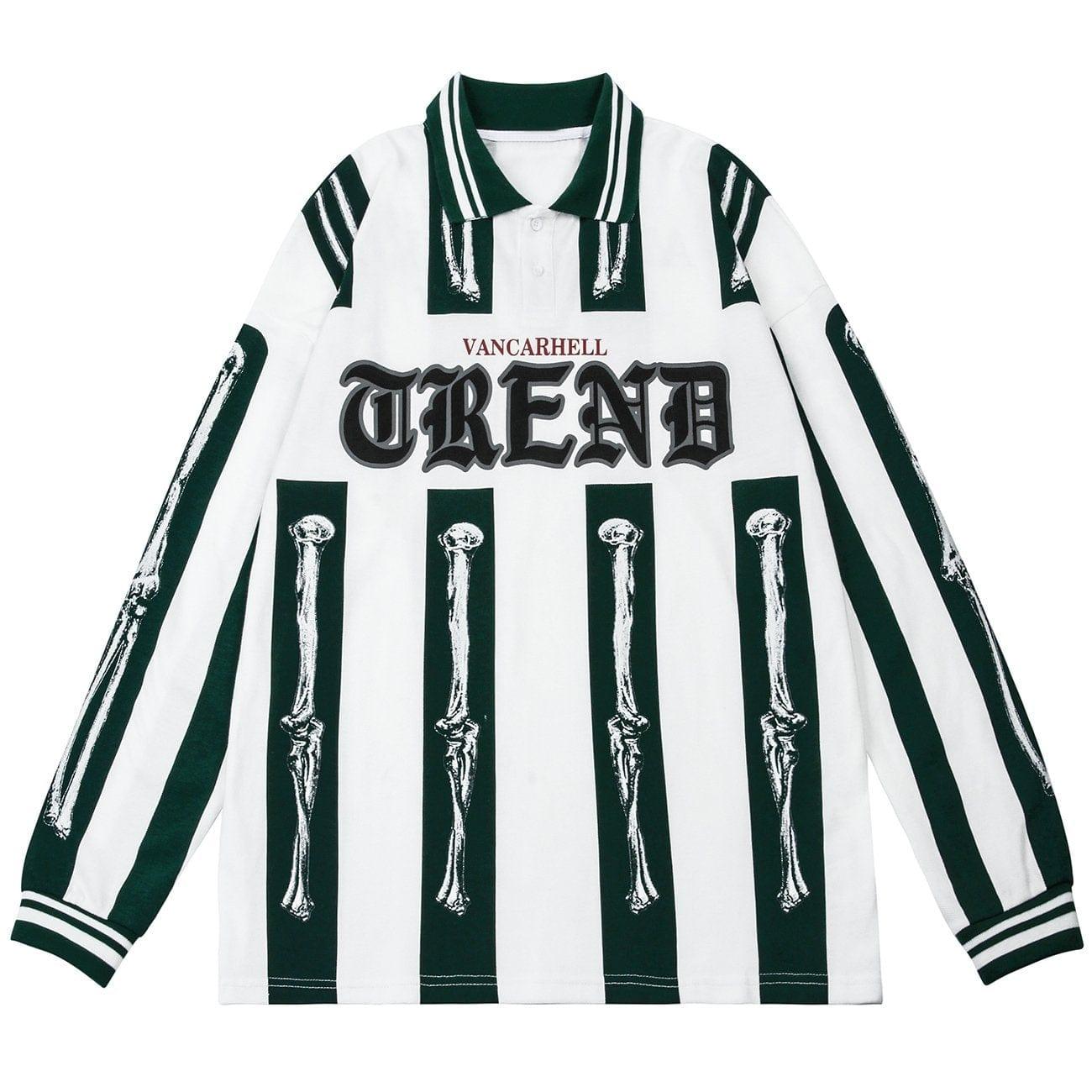 Vintage Striped Skull Cotton Oversized Sweatshirt