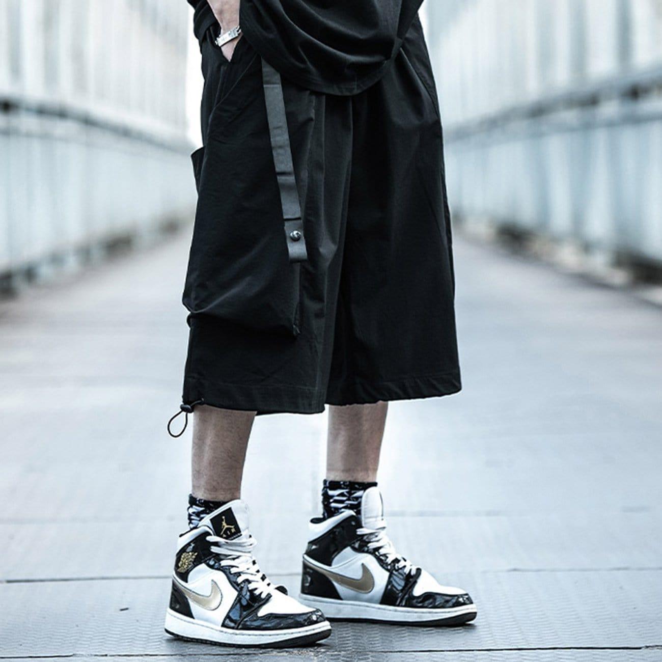 Function Belt Oversized Wide Leg Shorts
