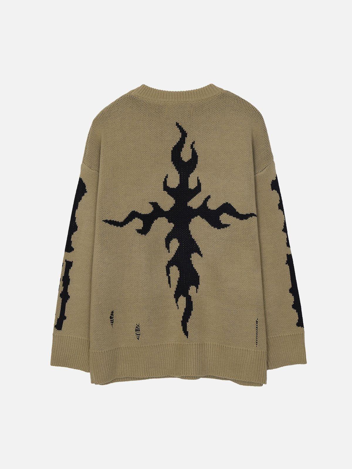 Fire Cross Letters Sweater