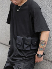 Asymmetrical Multi Pockets Tactical Tee