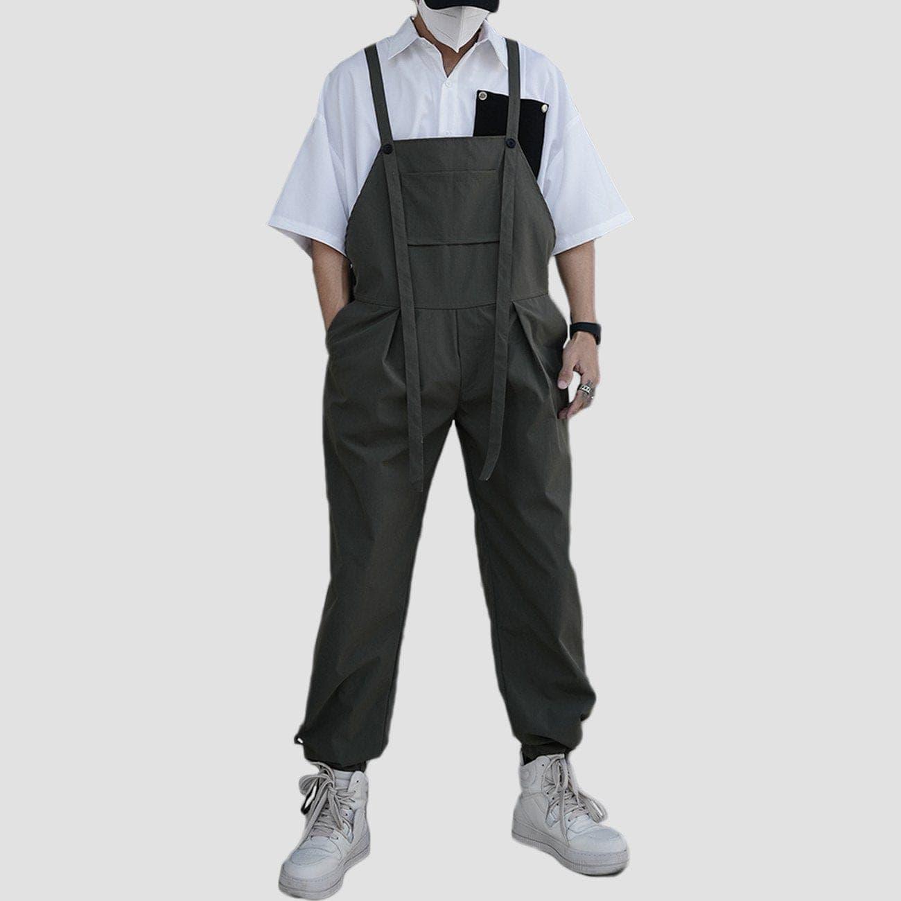 Bandage Ribbons Cotton Overalls