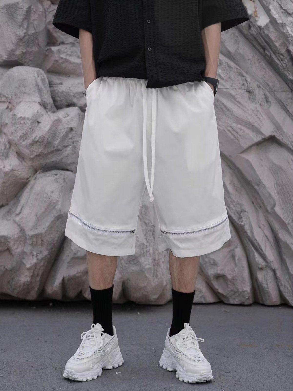 Zip Up Pant Leg Shorts