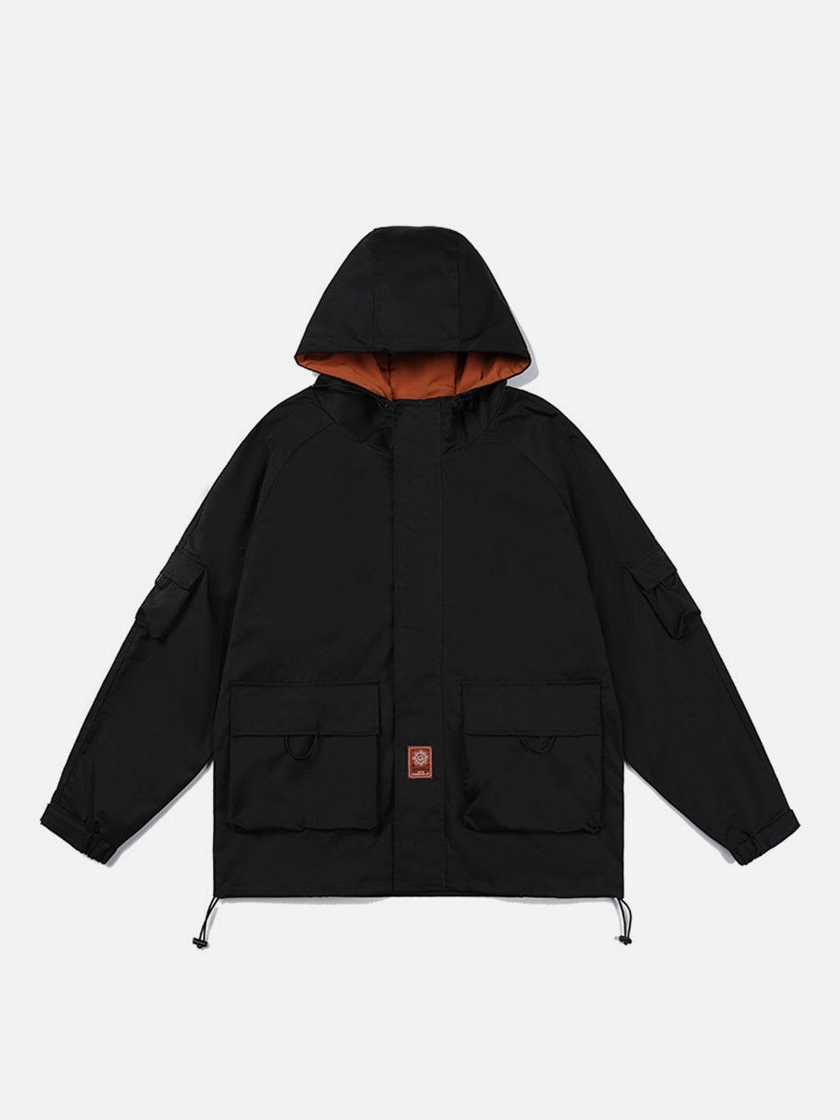Solid Color Big Pocket Cargo Jacket