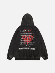 Skeleton Letters Washed Hoodies