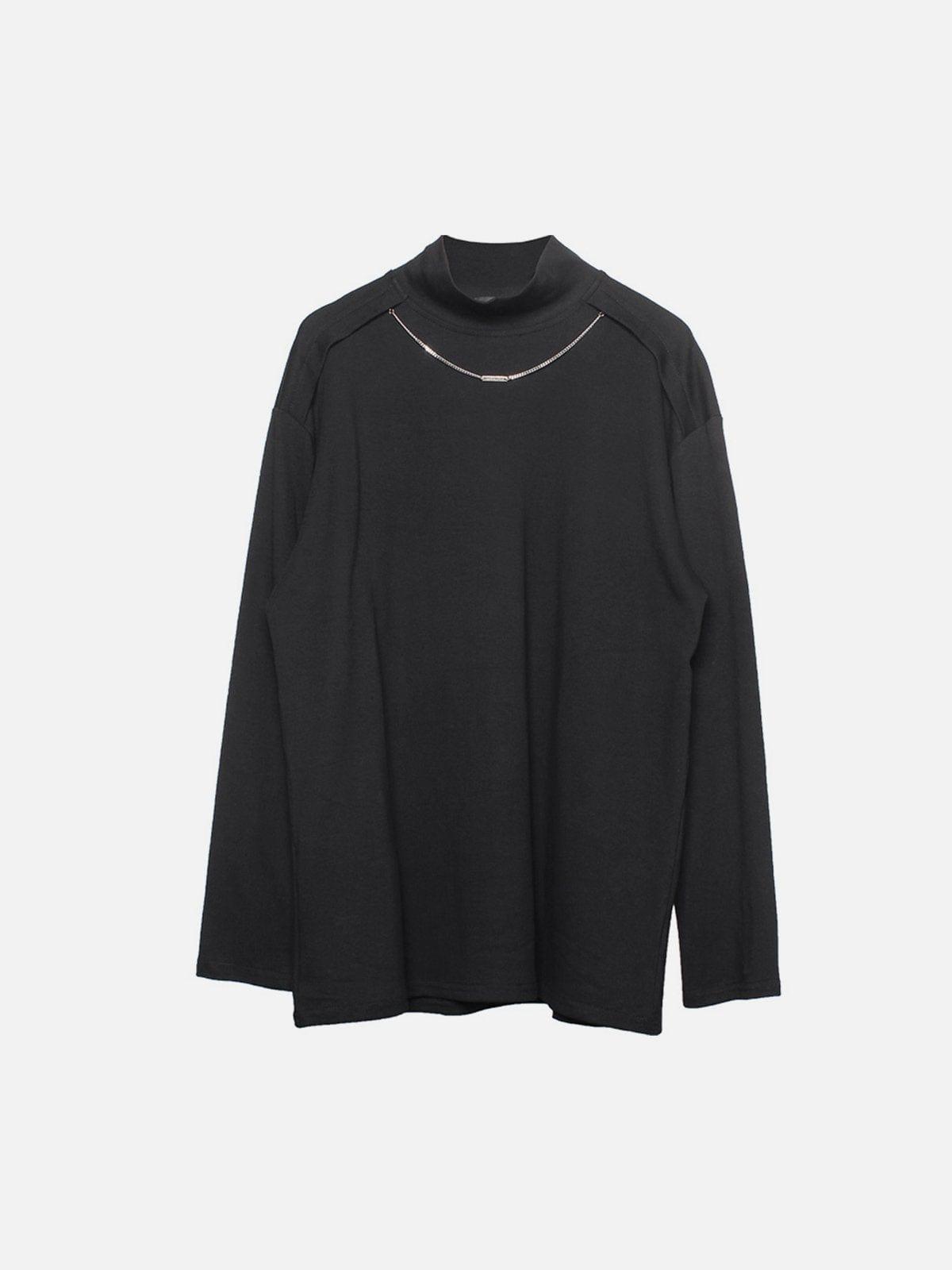 Solid Color Necklace Stand Collar Sweatshirt