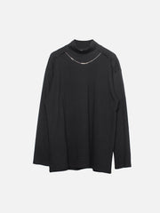Solid Color Necklace Stand Collar Sweatshirt