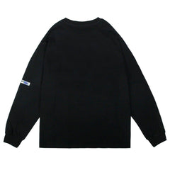 Dark Ghost Skull Print Cotton Sweatshirt