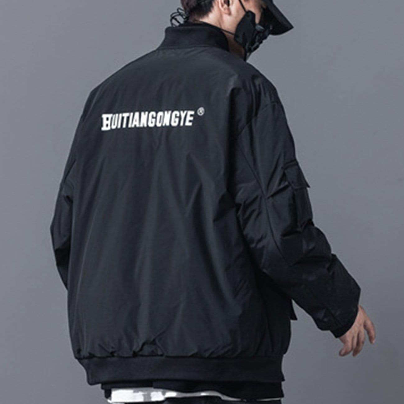 Functional Labeling Bomber Jacket