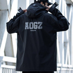 Half Zip Ninja Functional PU Hooded Jacket