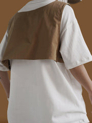 Detachable Vest Embroidery Tee