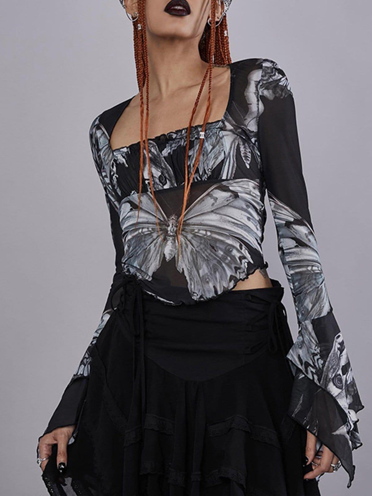 Mesh Horn Long Sleeve T Shirt