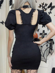 Appliqué Crucifix Lace Dress