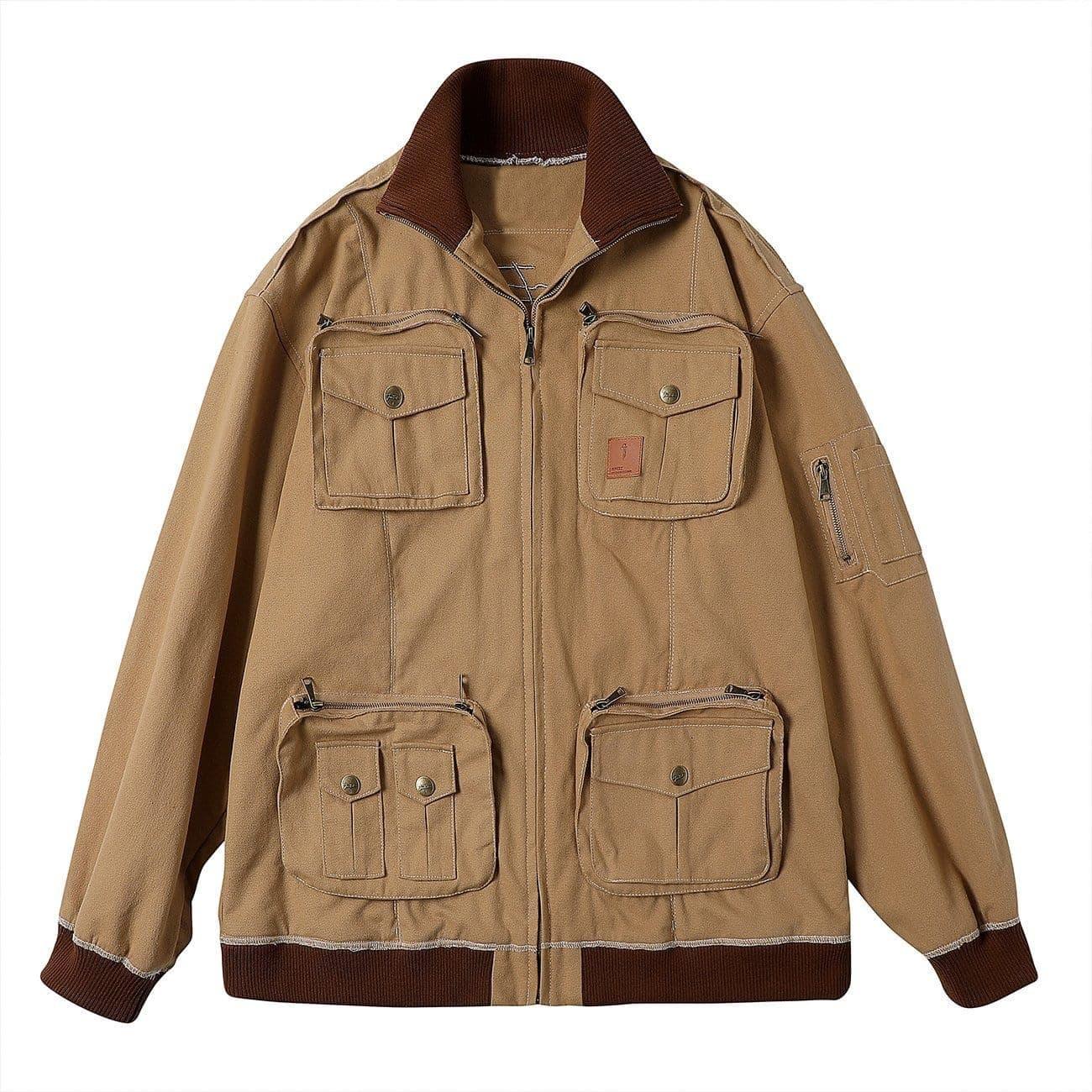 Multiple Zipper Pockets Jacket