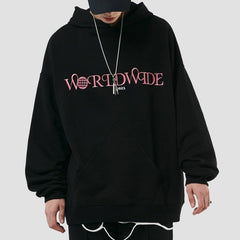 Solid Color Basic Letters Print Hoodie