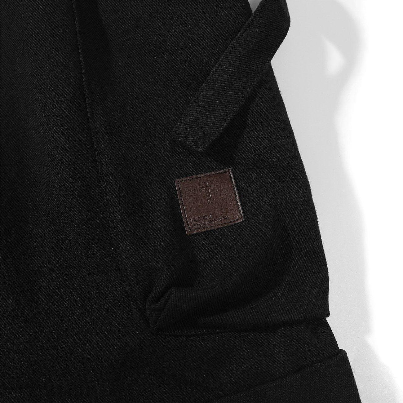Drawstring Pocket Embroidery Shorts