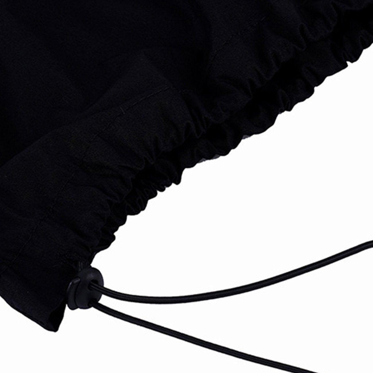 Turtleneck Drawstring Coat