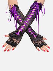 Lace Straps Long Gloves