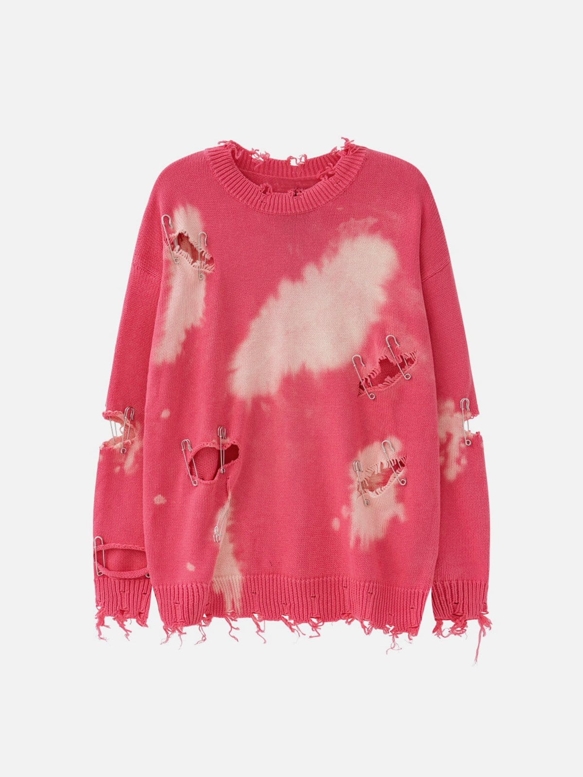 Paperclip Tie Dye Hole Knit Sweater