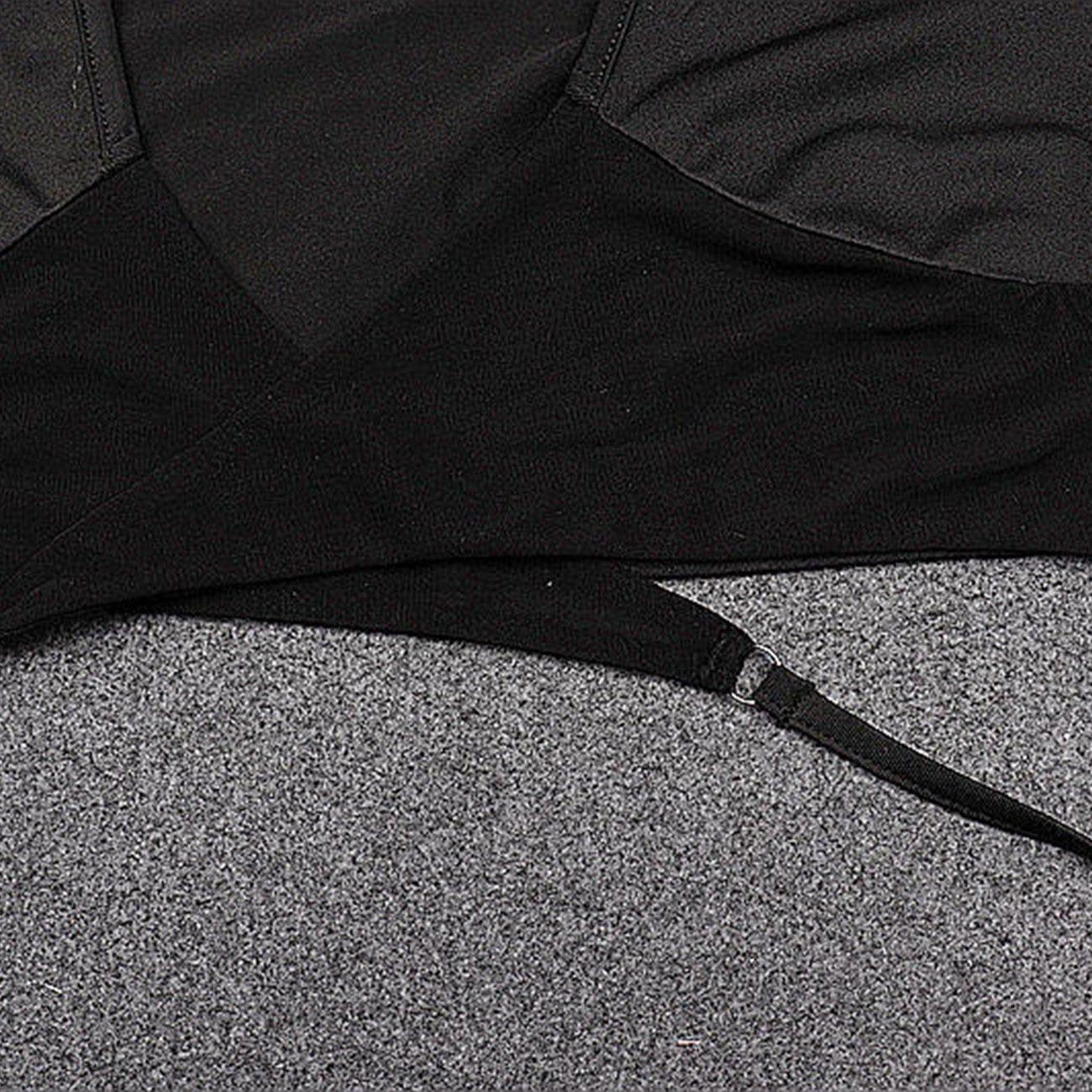 Hollow Mesh Cross Tie Long Sleeve T Shirt