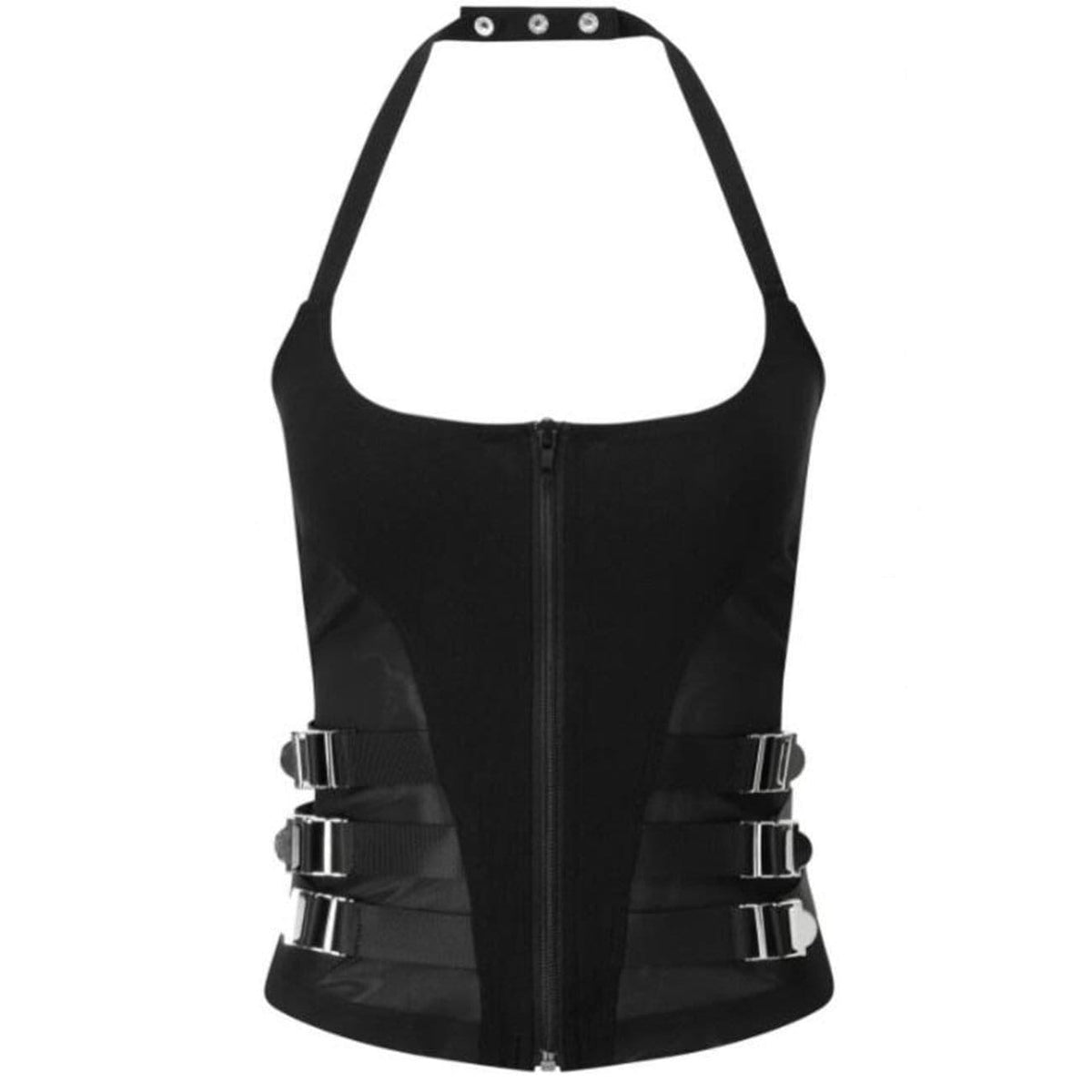 Sling Stitching Buckle Zipper Body Sculpting Vest