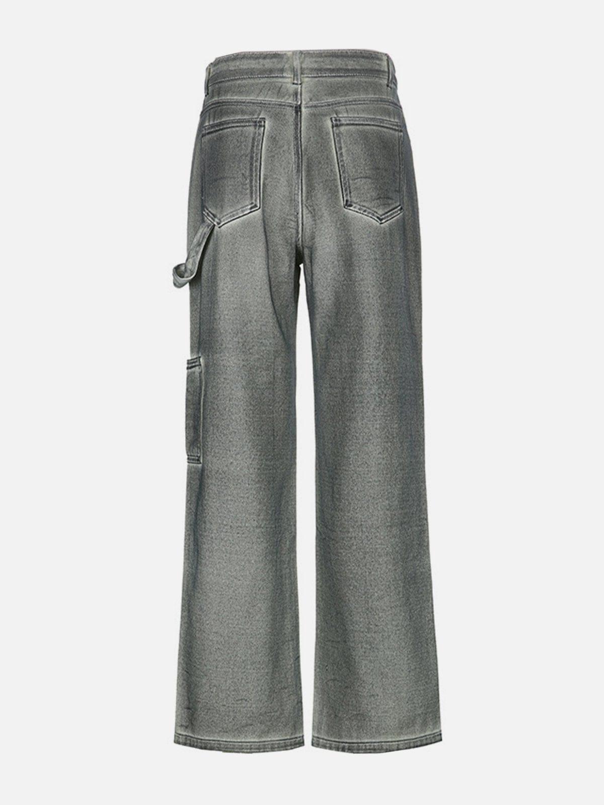 Multi Pockets Washed Jean