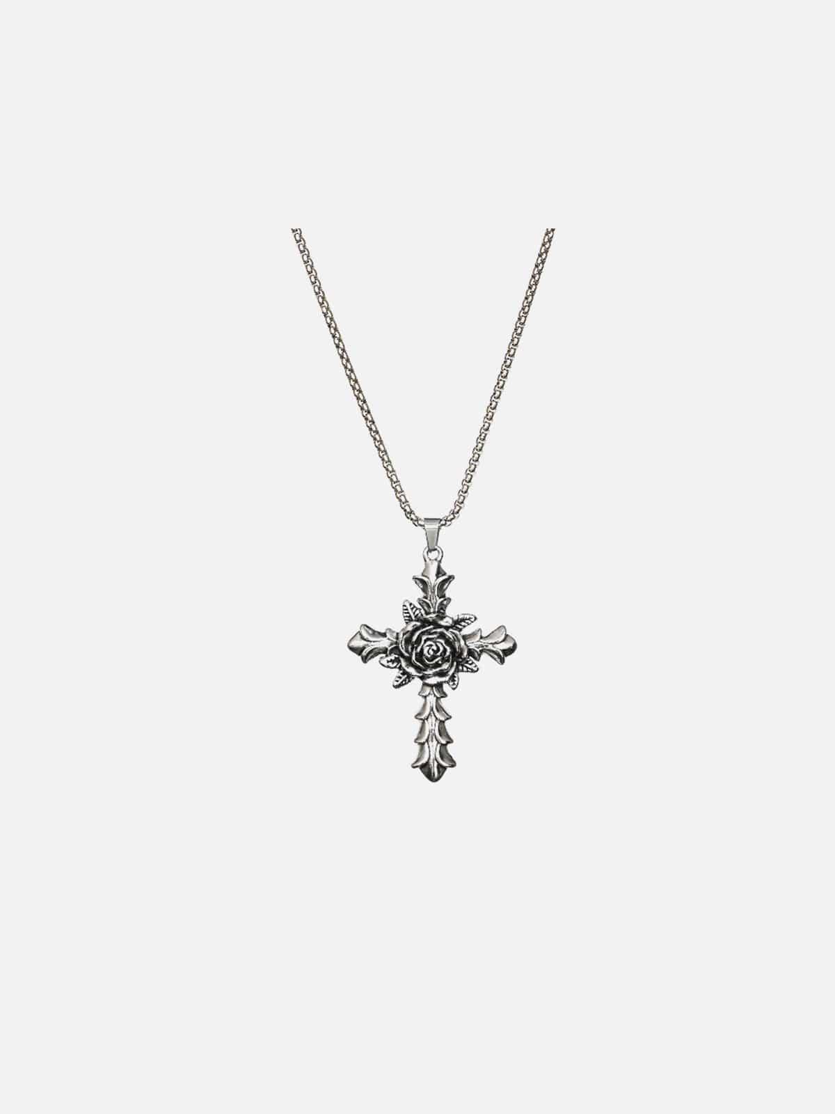 Rose Cross Necklace