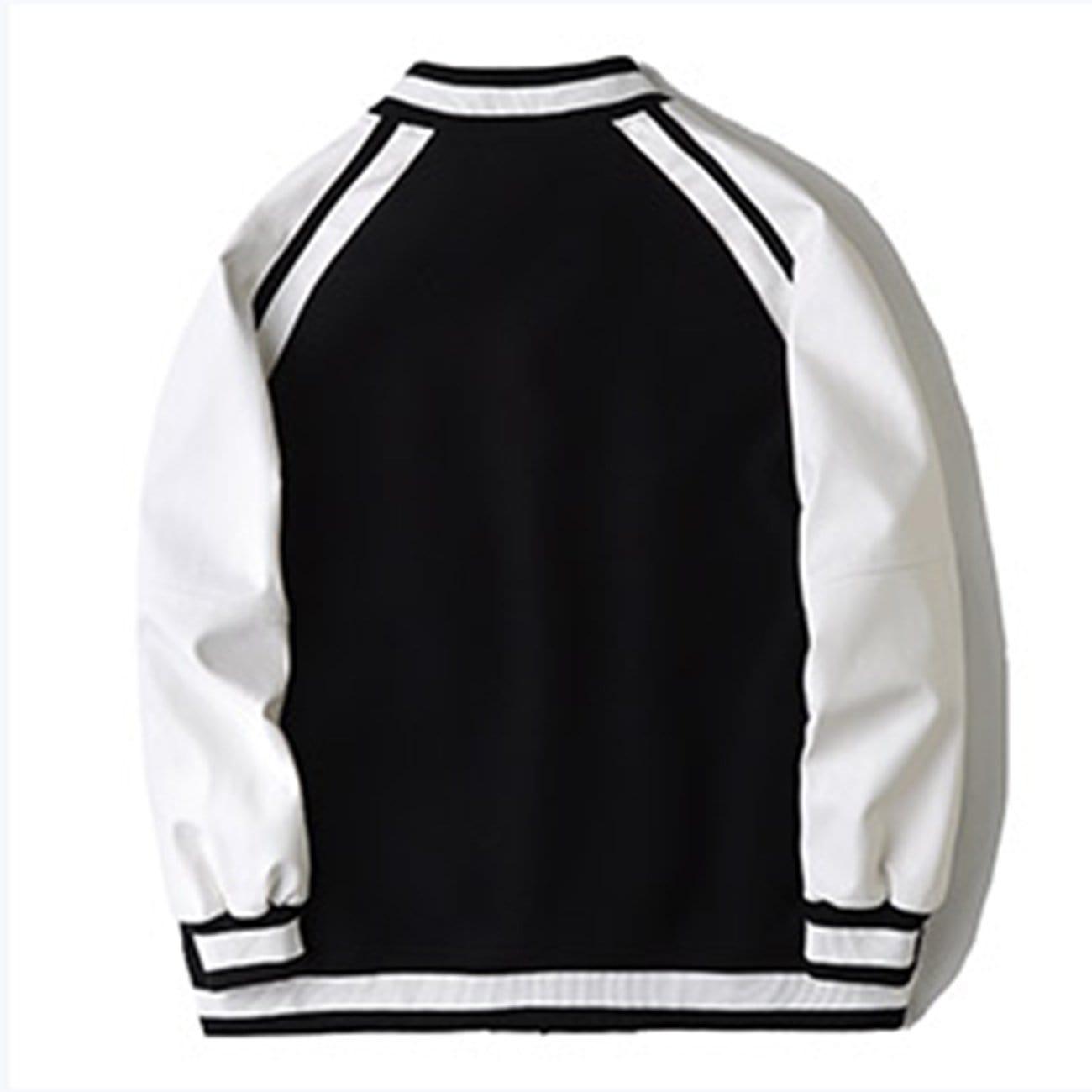 Patchwork Embroidery PU Jacket