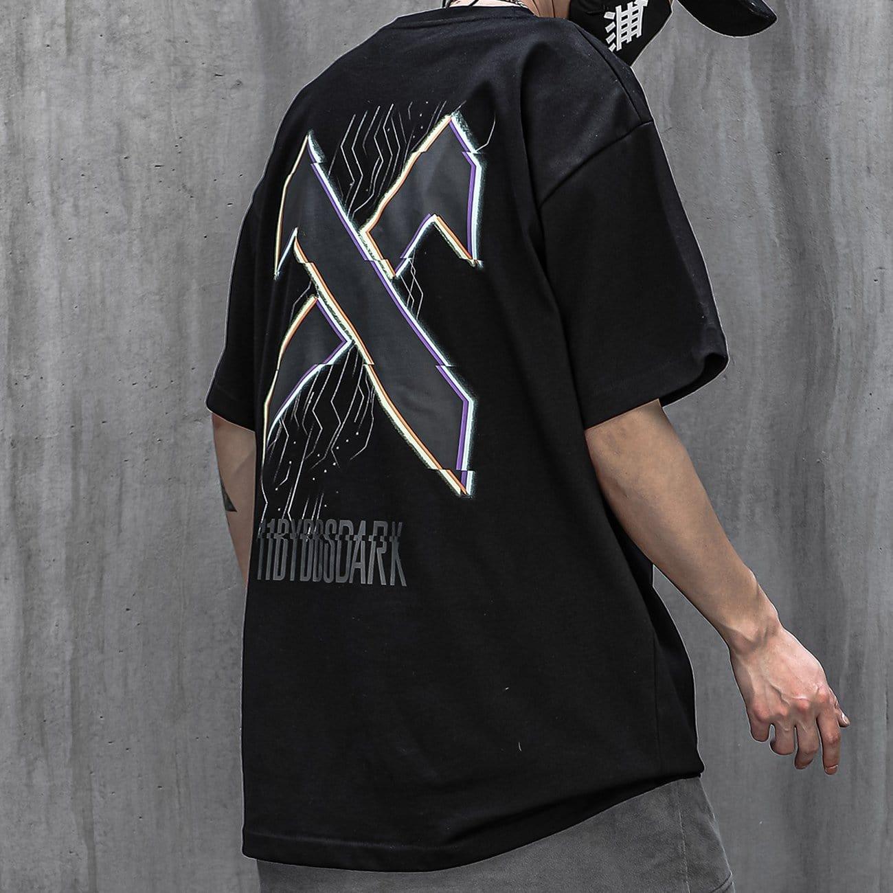 Multicolored Letter X Print Tee