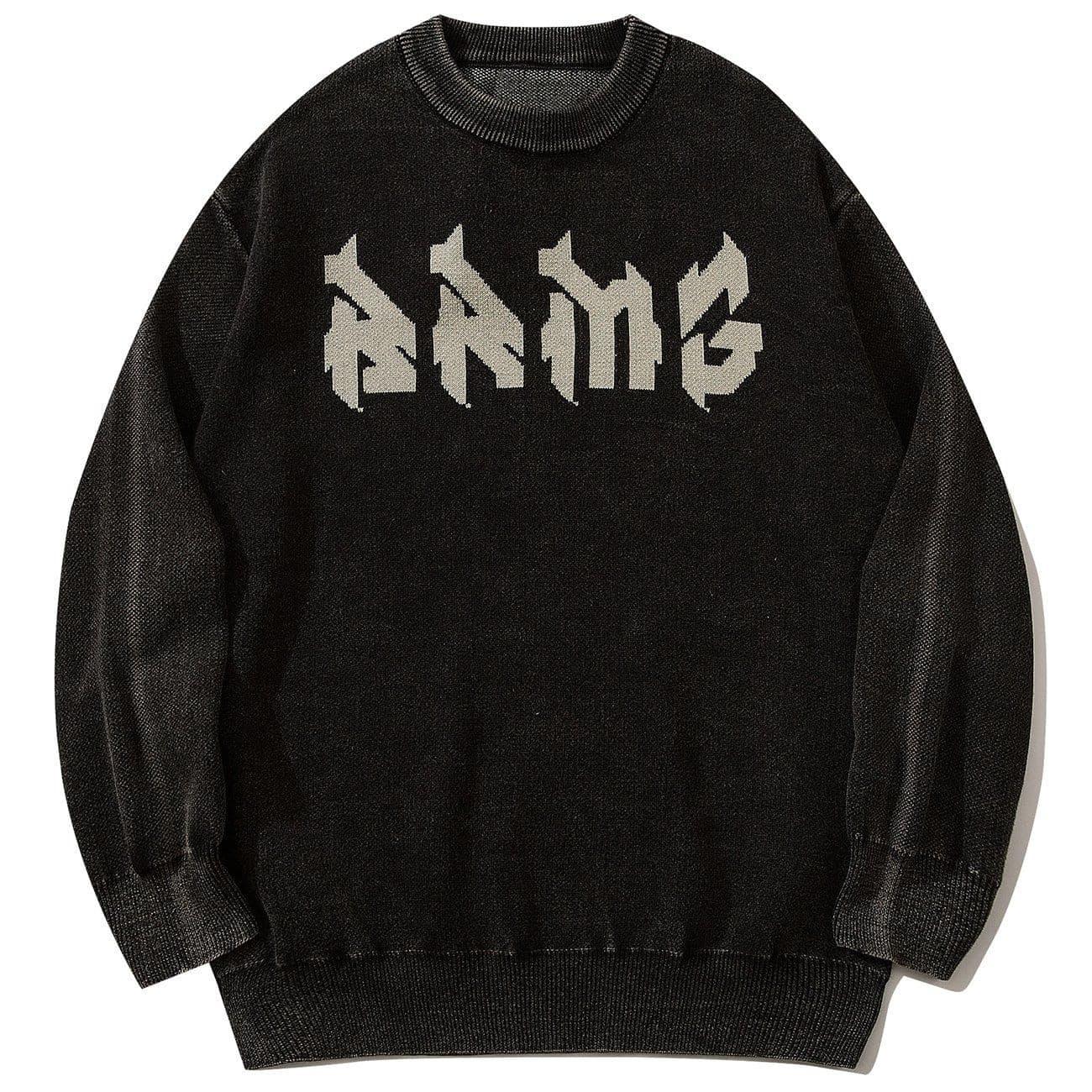 Mechanical Print Washed Sweatshirt