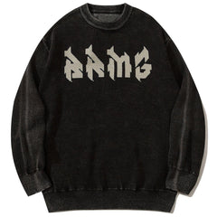 Mechanical Print Washed Sweatshirt