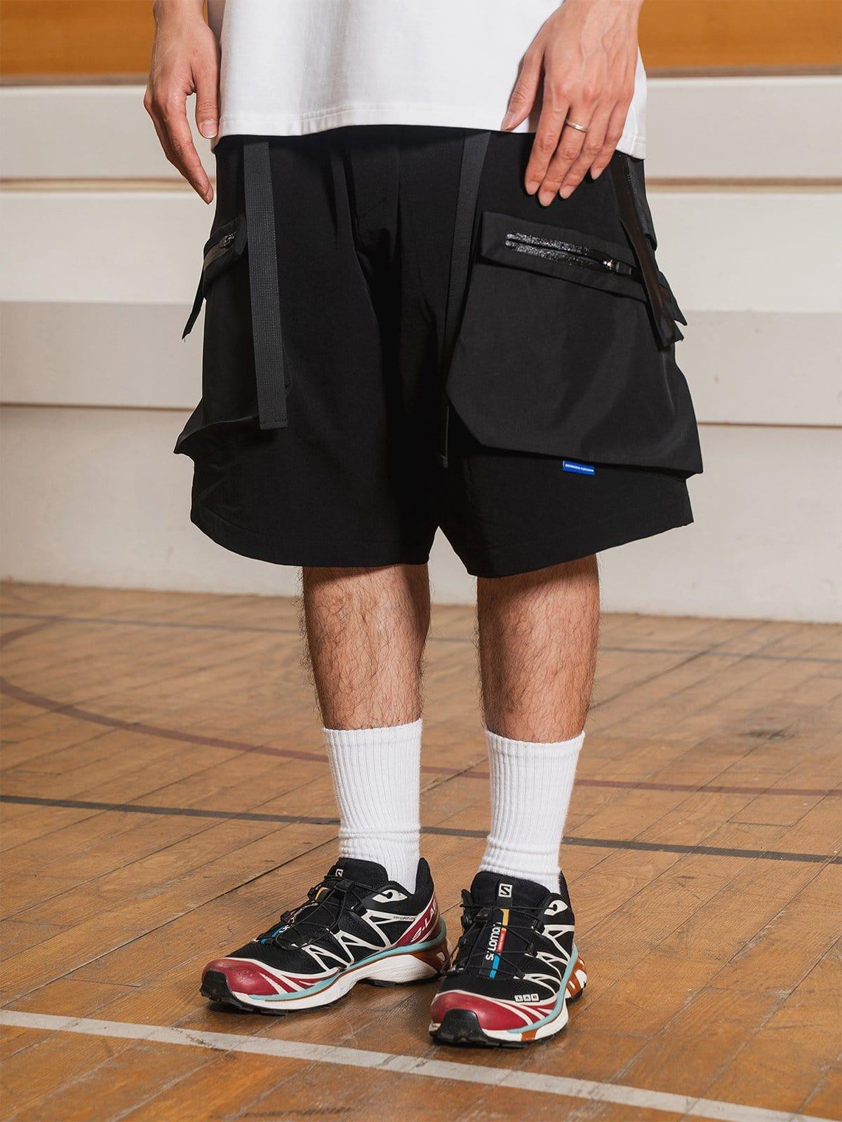 Patchwork Pockets Samurai Shorts