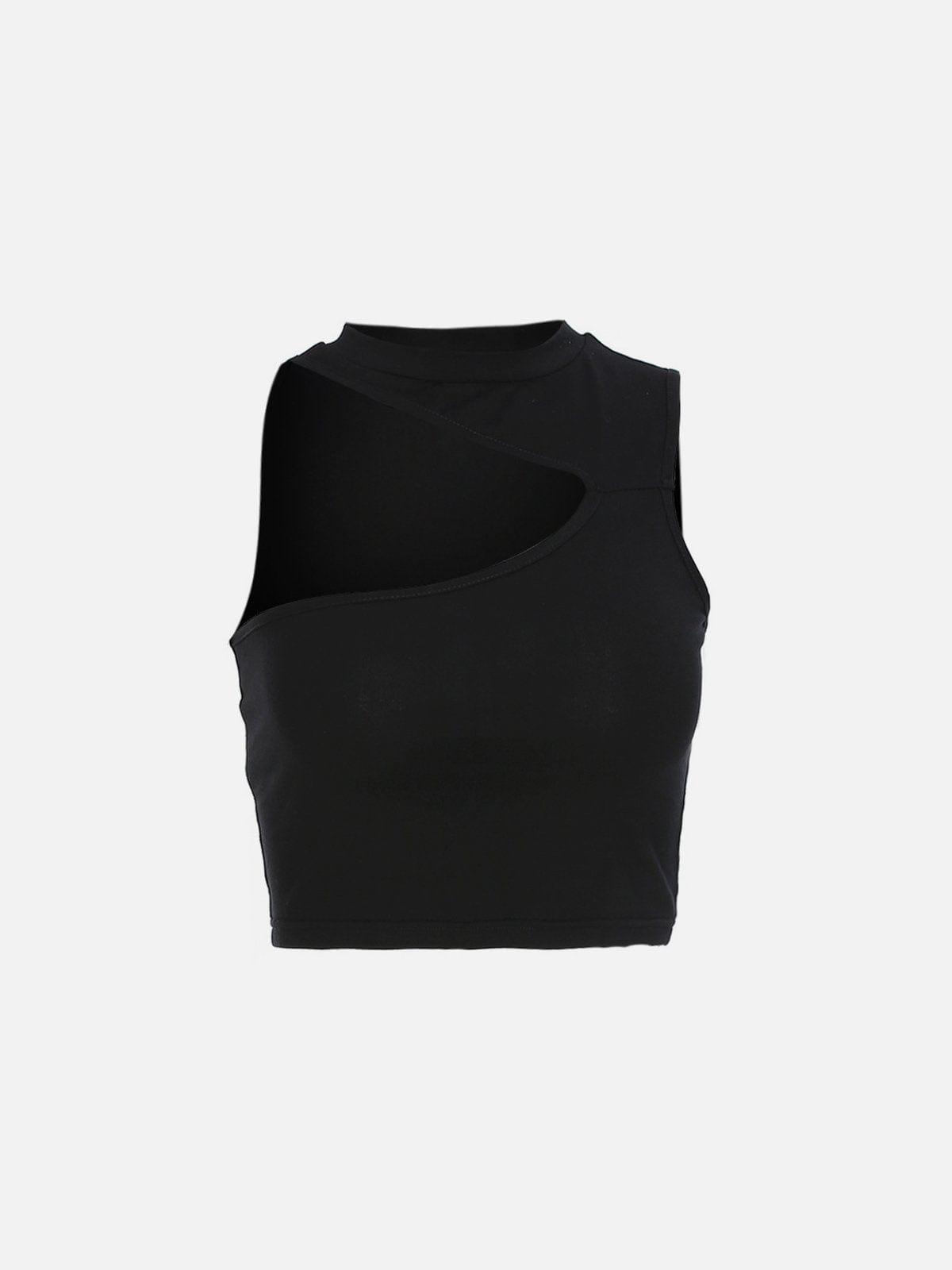 Off Shoulder Sleeveless Irregular Vest