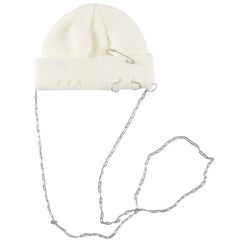 Vintage Ripped Hole Chain Knit Cap
