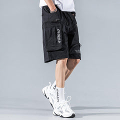 Multi Pockets Letter Cargo Shorts