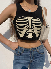 Skeleton Print Vest