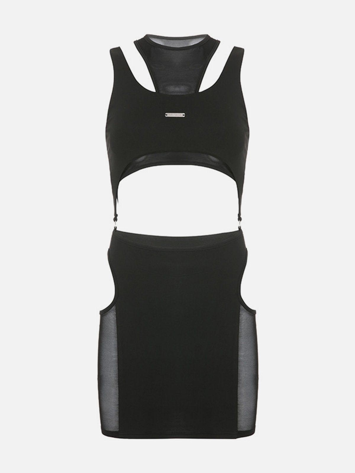 Hollow Mesh Vest Suit