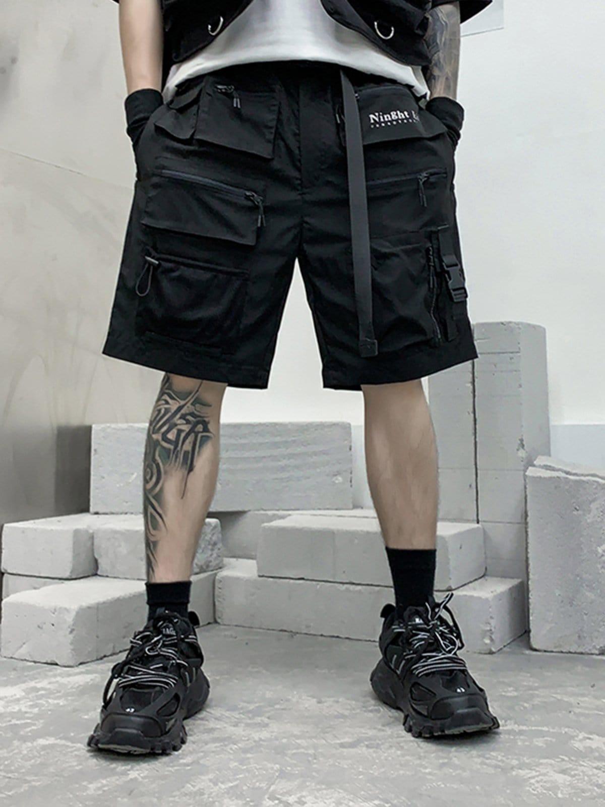 Zip Up Pockets Cargo Shorts