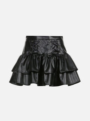 Patchwork Fake Two Pleated Skirt