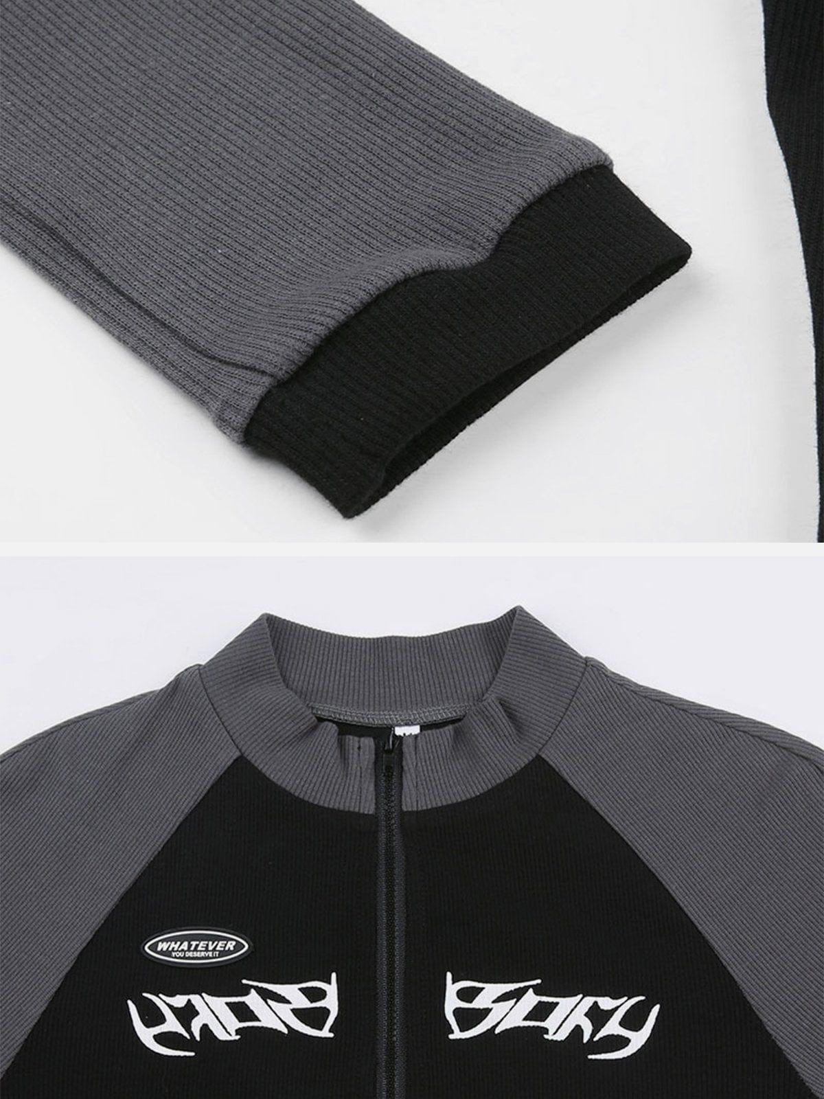 Contrasting Colors Long Sleeve T Shirts