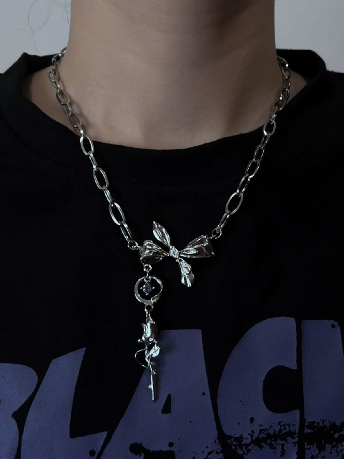 Rose Bow Necklace